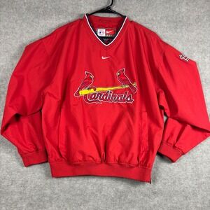 Nike St. Louis Cardinals Windbreaker Pullover Jacket Size M Red MLB Team VTG Y2K